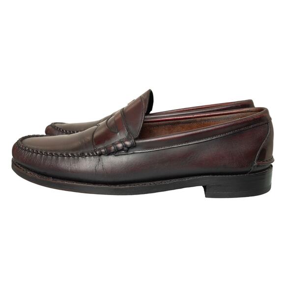 Men Vintage Florsheim Leather Berkley Penny Loafer Oxblood Handmade USA Beefroll main image 10